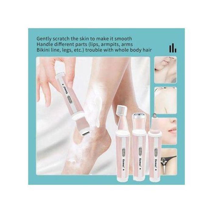 Épilateur indolore rechargeable par USB avec 4 accessoires détachables pour tondeuse bikini, tondeuse à poils de nez, sourcils