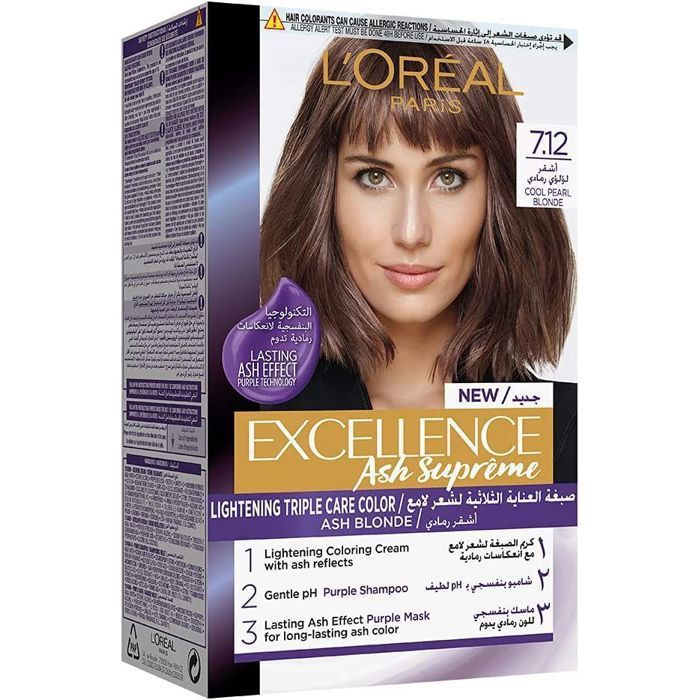 Coloration - Excellence - Ash Supreme 7.12 - Non gras - Crème - Cool Pearl Blonde