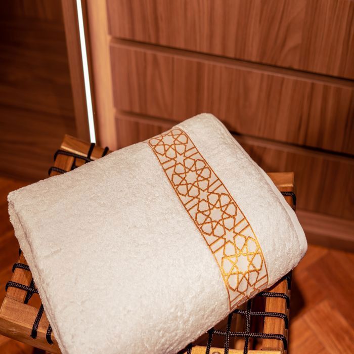 Serviette de bain - Arabesque - 100x180 cm - 100% coton - 500GSM - Élégance chic