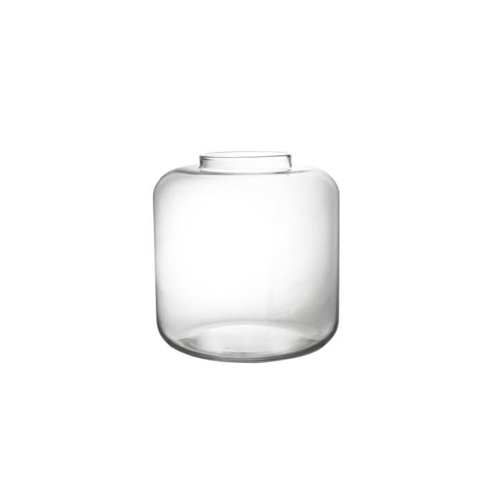 VASE CYLINDRIQUE TAUPE /MARRON EN VERRE 21x20x20cm MF
