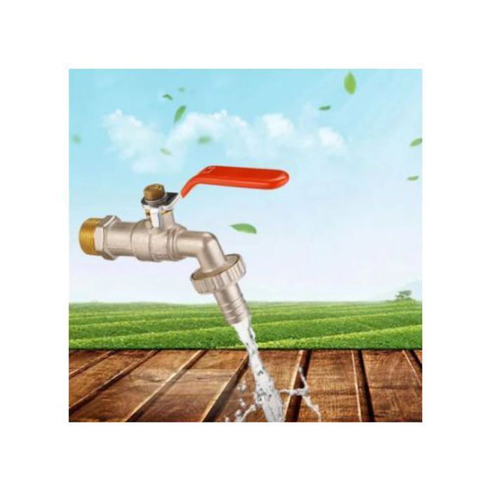 Robinet de jardin - Non spécifié - 30x15cm - Laiton nickelé - Antirouille - Contrôle du débit