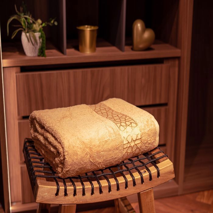 Serviette - Arabesque - Beige - 100x180 cm - 100% Coton - 500 GSM