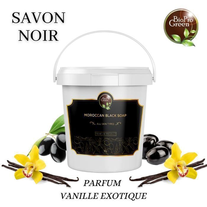 Savon Noir - BIOPROGREEN - Sbone béldi - 1Kg - Parfum Vanille Exotique - Sans alcool