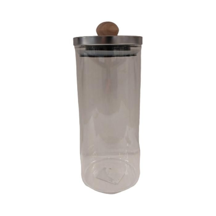 BOCAL DE RANGEMENT EN VERRE AV/COUV METAL 1300ML