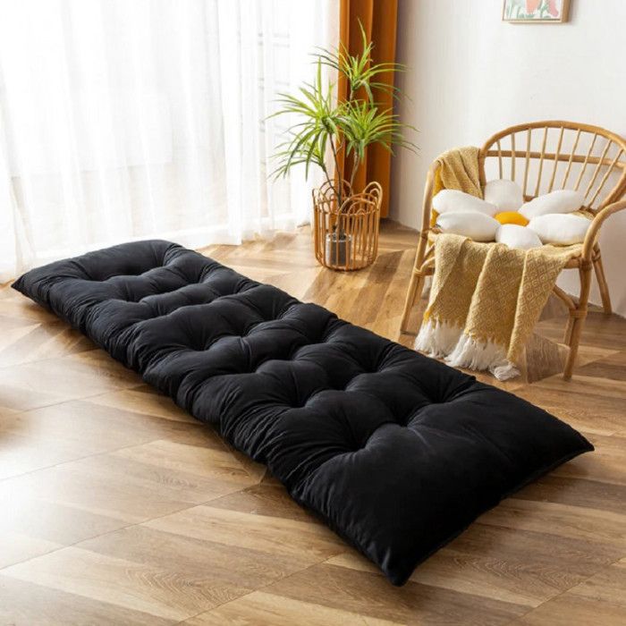 Matelas de sol - Velours - Noir - 170x70x13cm - Confort exceptionnel - Design contemporain