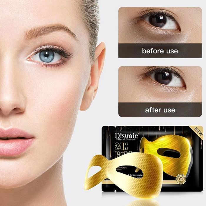 Disunie masques pour les yeux, supprime les cernes, les poches et les yeux gonflés, gold serum eye mask