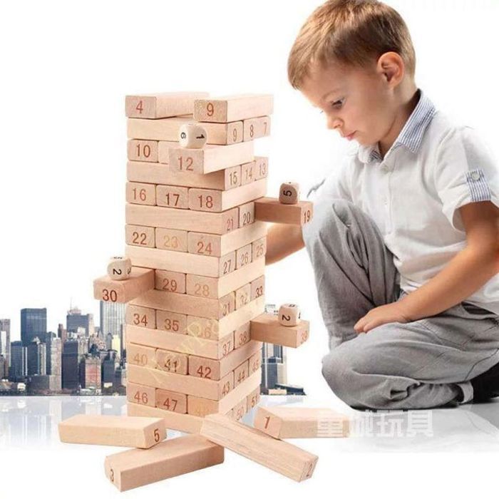 Jeu de construction numérique en bois pour enfants
