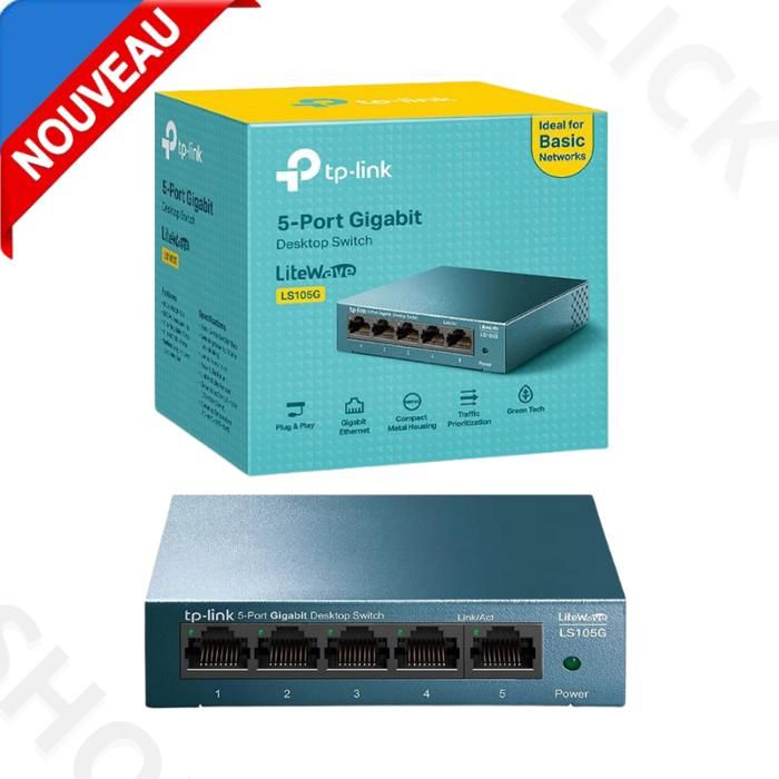 TP-Link Switch Hub Ethernet Gigabit à 5 ports, boîtier en Metal, LS105G