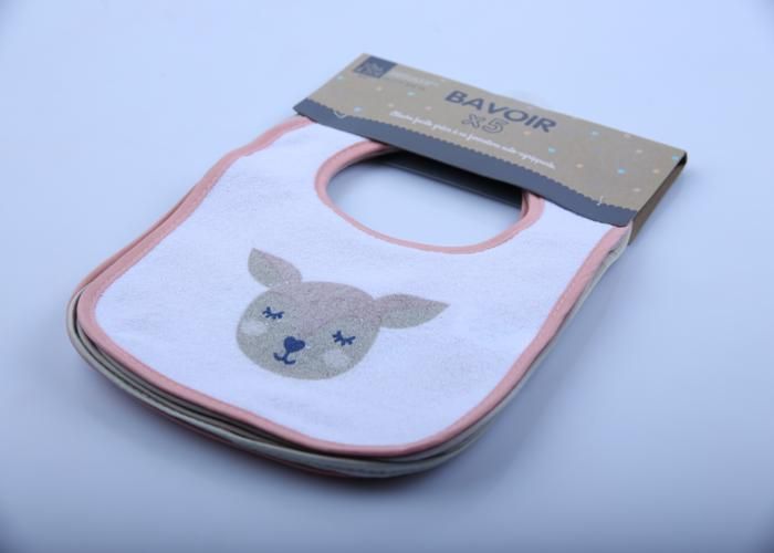 Bavoirs Tissu Rose 5 unités - Couleur aléatoire