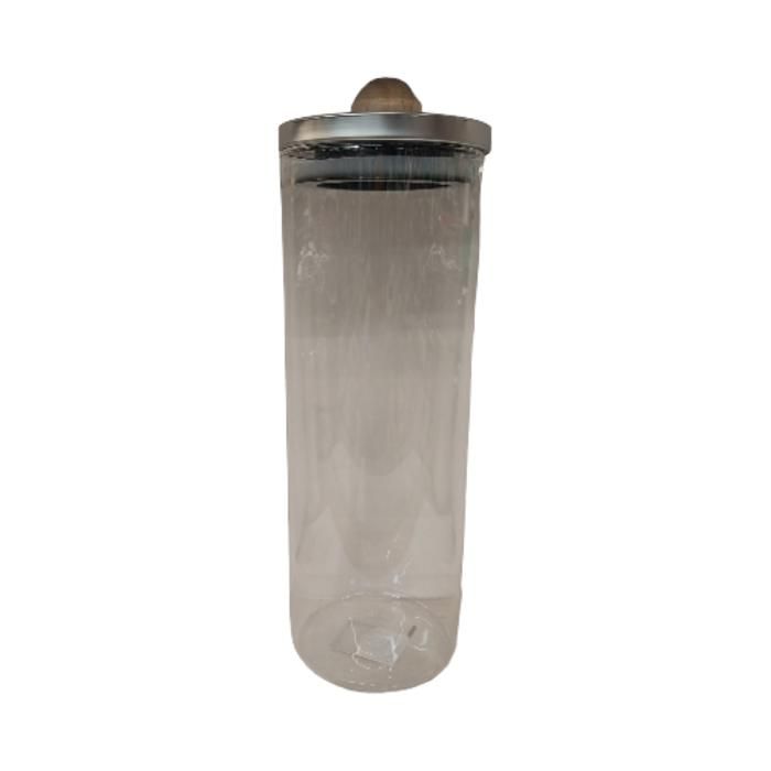 BOCAL DE RANGEMENT EN VERRE AV/COUV METAL 1700ML