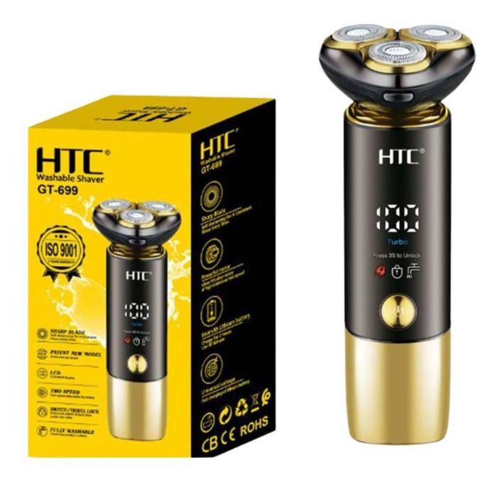 Htc Rasoir Gt-699 : Étanche IPX 6, entièrement lavable, affichage LED, charge USB