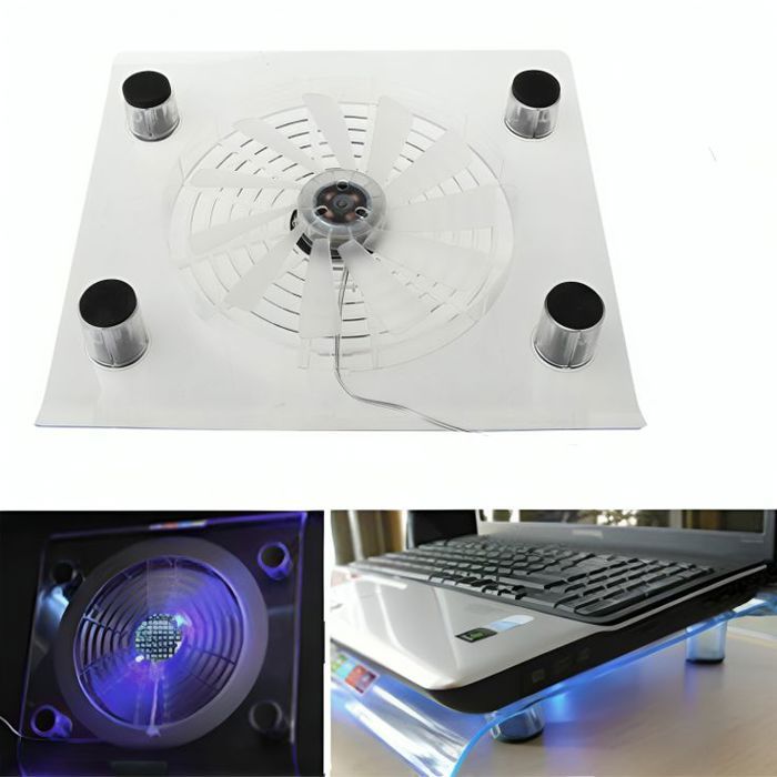 Support Refroidisseur PC Portable  – Ventilateur Intégré et Design Compact