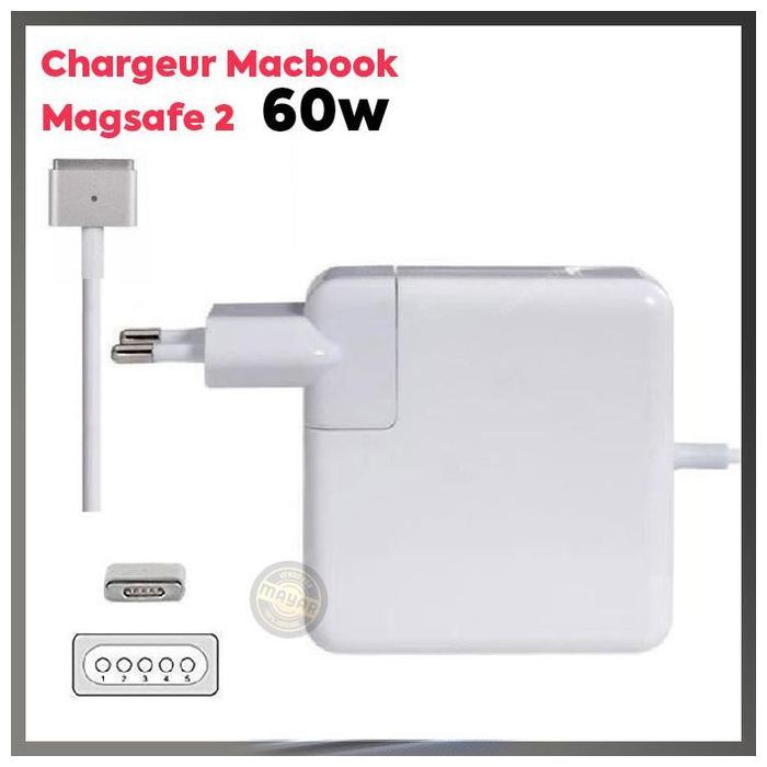 Chargeur 60W MagSafe 2 T-Tip pour MacBook Pro Retina 13" (2012–2016)