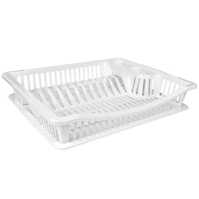 Égouttoir à vaisselle - HOBBYLIFE - 04 1095 - Plastique résistant - Blanc - Design contemporain