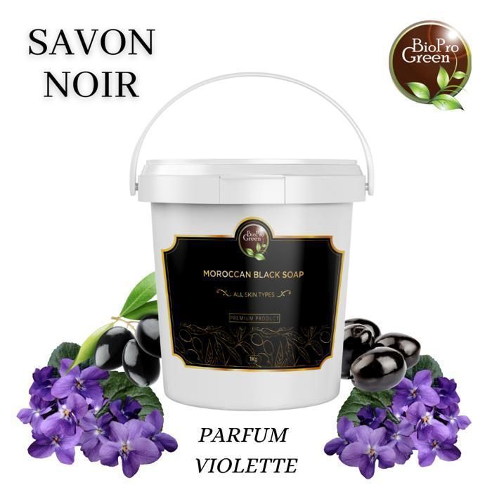 Savon Noir - BIOPROGREEN - Sbone béldi - 1Kg - Parfumé à la Violette - Sans alcool