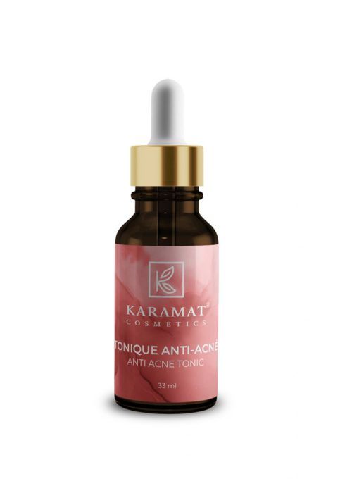 Tonique Anti-Acné - KARAMAT COSMETICS - 33ML - Hypoallergénique - Eau de rose - Extraits de plantes