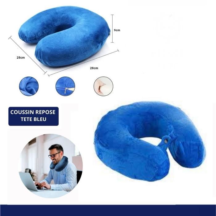 Coussin Repose Tete Bleu