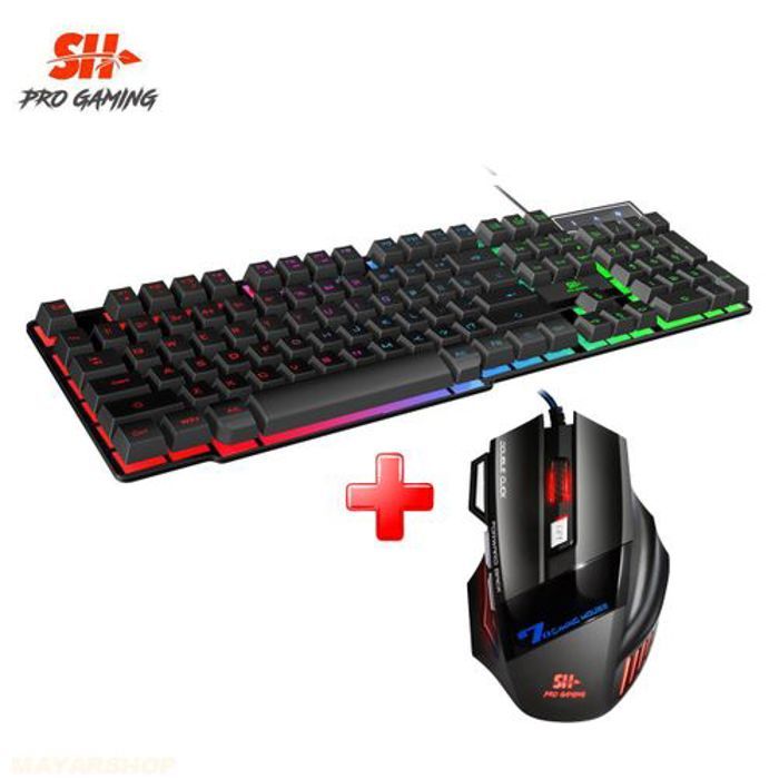 SH Pack Combo Gaming Clavier + Souris 7D USB RGB