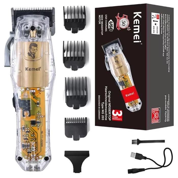 Tondeuse à cheveux professionnelle transparente et puissante réglable et rechargeable