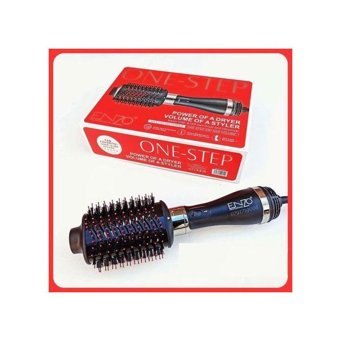 Brosse Coiffante - ENZO - One-Step Hair Dryer and Volumizer - Noir - Ioniseur d'air - 1.27 kg