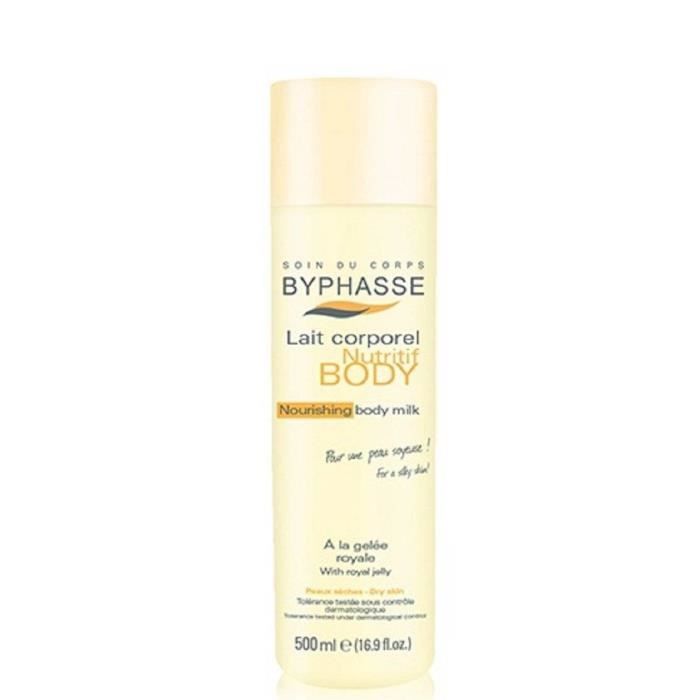 Lait Corporel - BYPHASSE - Nutritif Body - Gelée Royale - 500ml - Peaux sèches