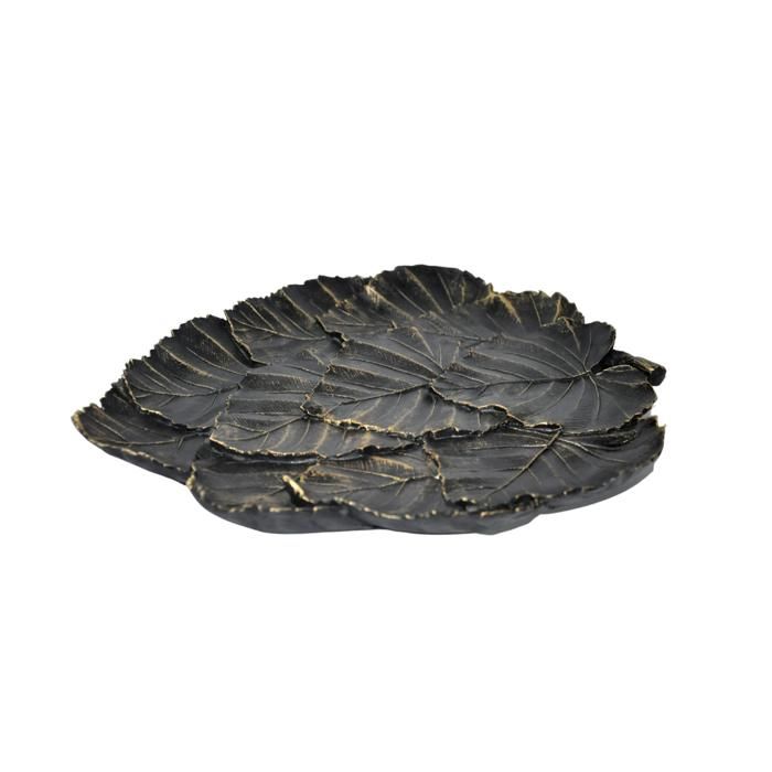PLAT FLEUR DECORATIVE DORE