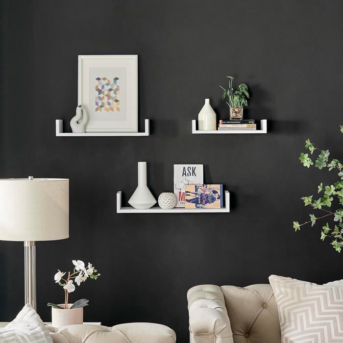 Étagères flottantes - MDF - U - 3 tailles - Noir ou blanc - Chic et élégant