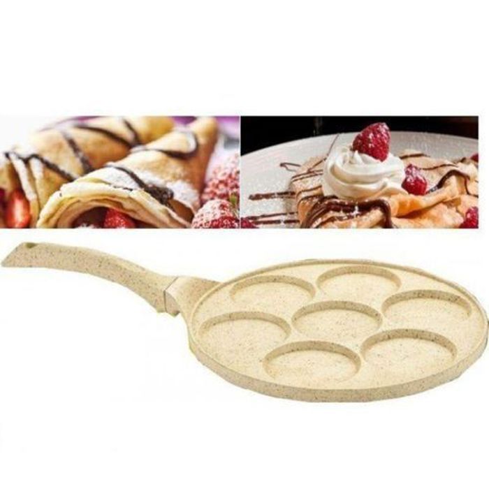 Crêpière - Best Mark - 7 Mini Crêpes - Anti-adhésif - Poignée isolante - Tous feux compatibles