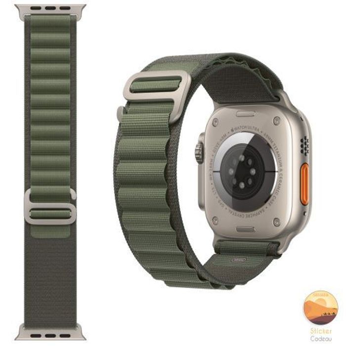 Bracelet de remplacement - Apple - Alpine Loop - Nylon - Vert - Compatible avec Apple Watch