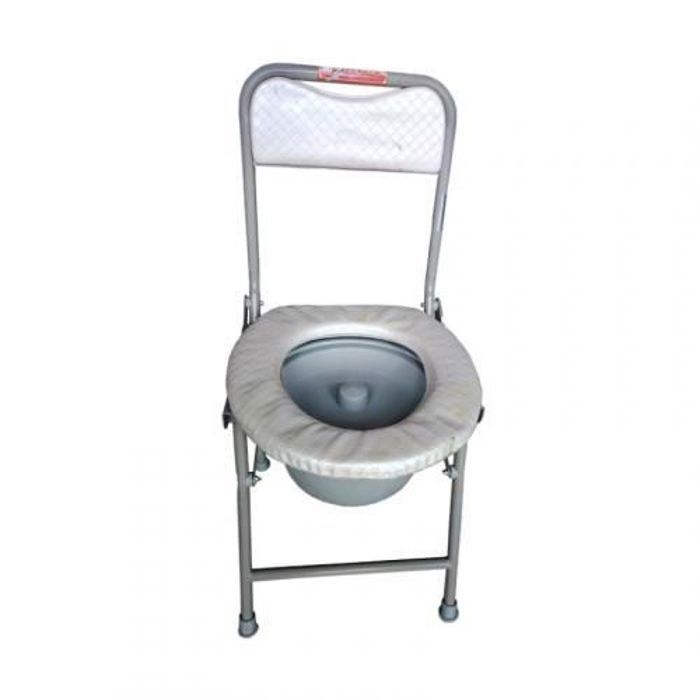 Chaise de Toilette Pliable - Antidérapante - Fer Forgé - 33x36x78cm - Robuste et Durable