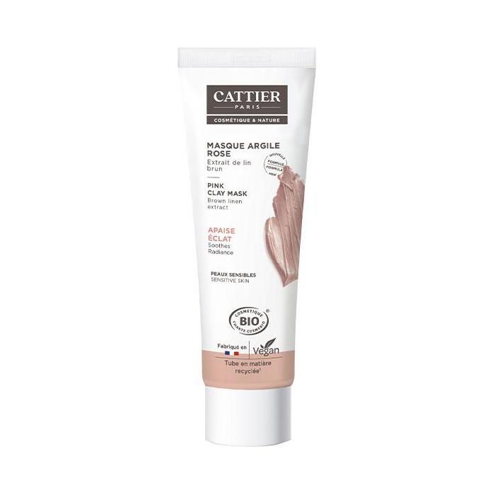 Cattier Argile Rose Masque Extrait de Lin Brun Bio 100ml