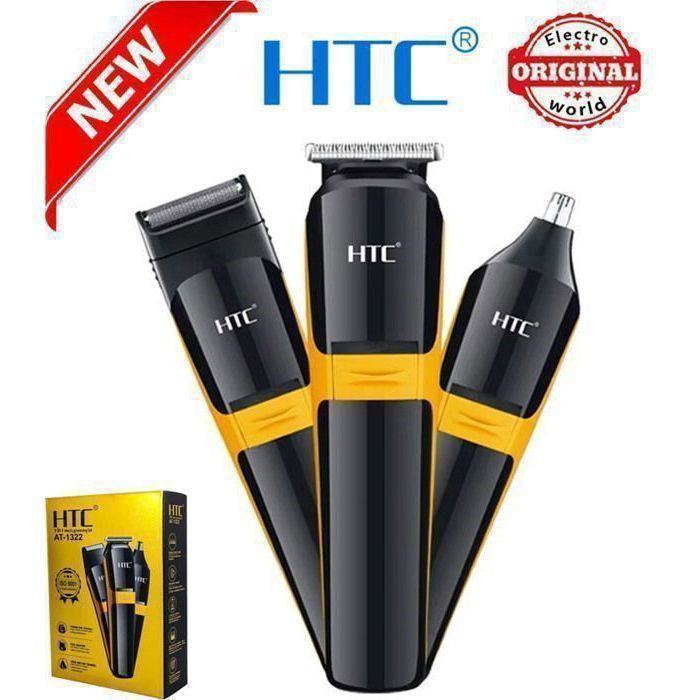 Tondeuse Cheveux 3 en 1 - HTC - AT-1322 - Sans Fil - Rechargeable - Lames Acier Inoxydable