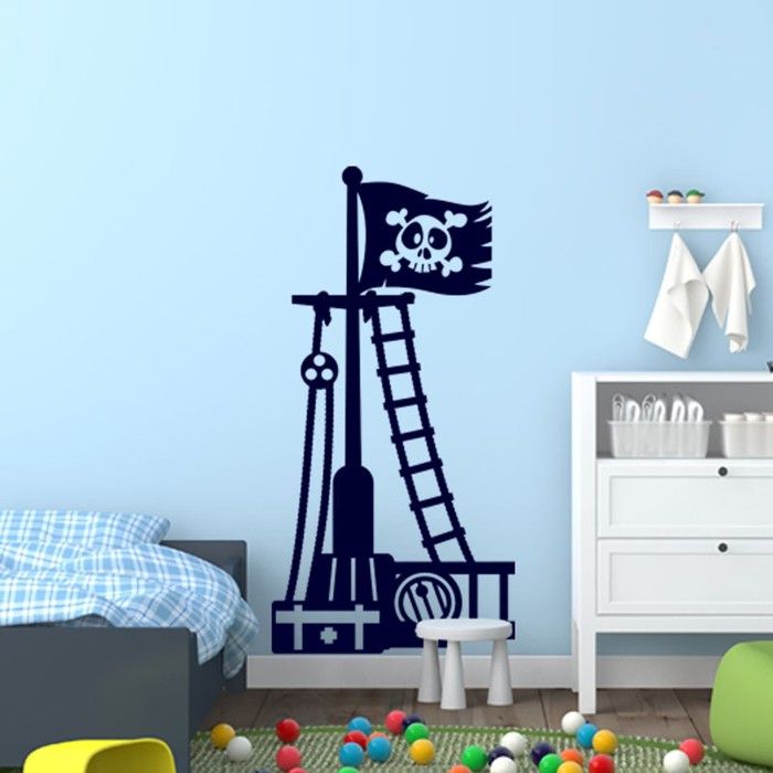 Sticker A bord d'un bateau de pirate