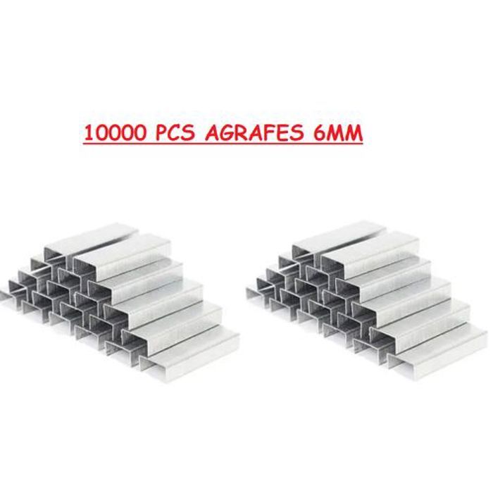 10 000 Agrafes pour agrafeuse bois 131-6 mm (2 Boites de 5000)