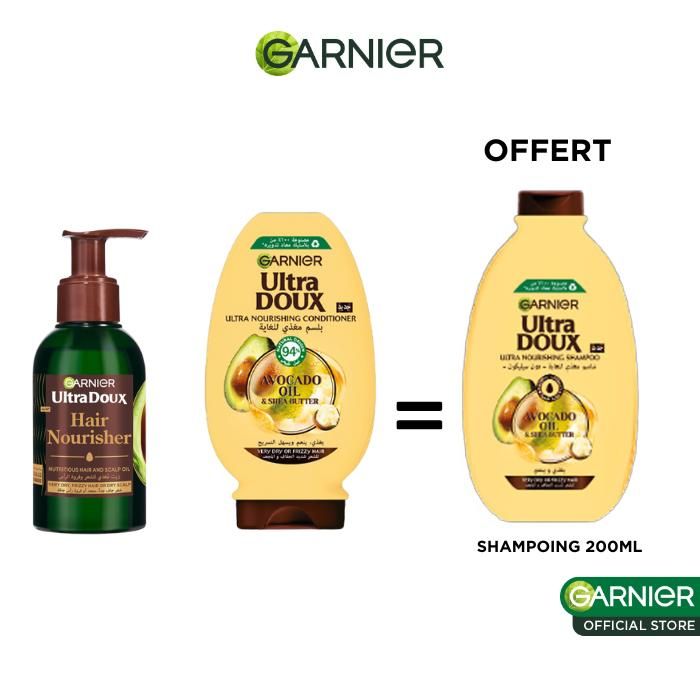 Offre capillaire: pack routine avocat garnier ( serum + shampoing+ conditionner)