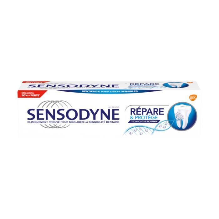Dentifrice - SENSODYNE - Répare et protège - 75 ml - Dents sensibles - Adulte