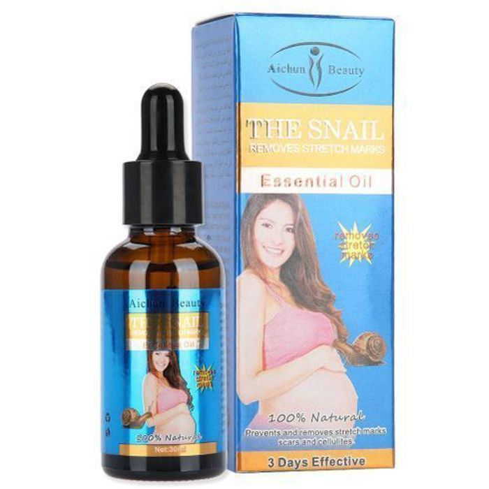 Huile essentielle - AICHUN BEAUTY - Natural Snail - 30 ml - Élimine les vergetures - Réduit la cellulite