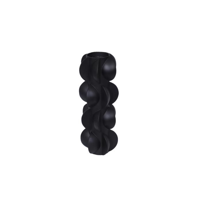 Vase à fleurs - Spiral - Noir - 8x28 cm - Verre - Design contemporain