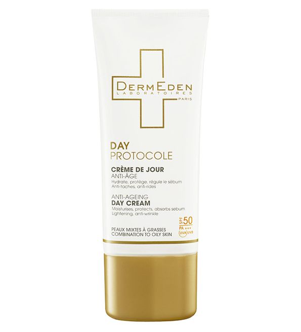 Crème de Jour Anti-âge - DERMEDEN - SPF 50 - 50 ml - Non comédogène - Peaux mixtes