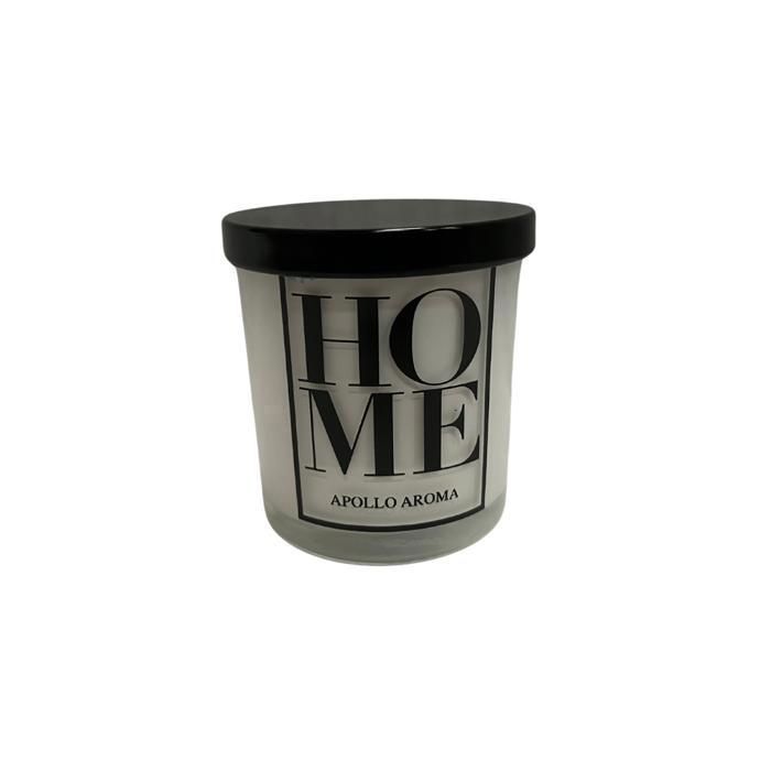 BOUGIE PARFUME BLANCHE HOME EN VERRE AVEC COUVERCLE 310 G 7.5*7.5 c