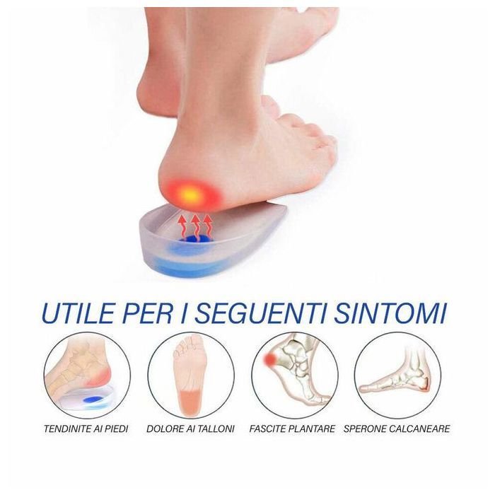 Talonnettes Orthopédique en Gel Silicone, Soutien au Talon et Soulagement de la Douleur des Pieds