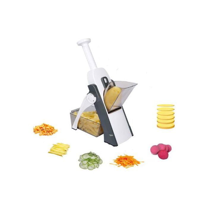 Coupe-Légumes Multifonction, Trancheuse à Viande et Pommes de Terre, Râpe à Carottes, Rabot à Fil Réglable