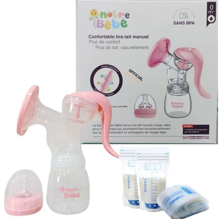 Tire-lait confortable Manuel-10 sachets de conservation lait maternel
