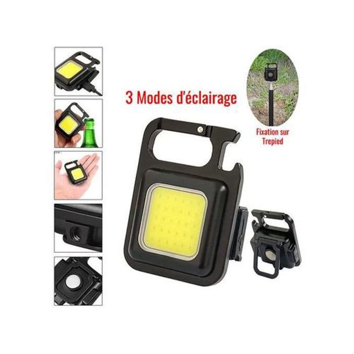 lampe de poche portable porte-clés rechargeable mini led usb avec aimant
