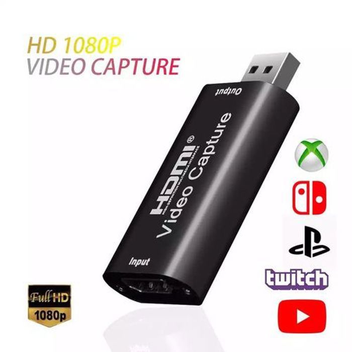 Capture vidéo HDMI USB 3.0 - HD 1080P - Compatible YouTube OBS - Résolution 4K - Portable - Noir
