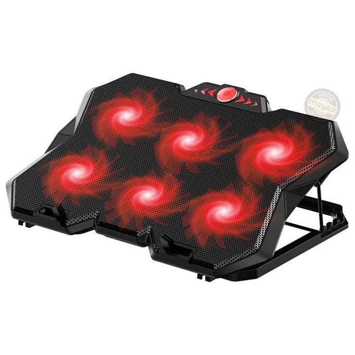 Refroidisseur d'ordinateur portable Doté de 6 ventilateurs ultra silencieux avec effets lumineux colorés