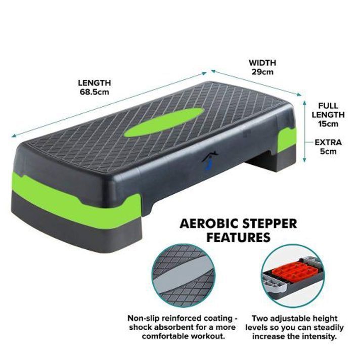 Step Aerobic et Fitness – Plateforme d’Entraînement Réglable avec Élévateurs - jusqu’à 200 kg