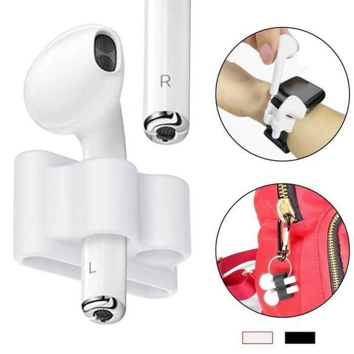support pour écouteurs Anti-perte Silicone Bluetooth blanc