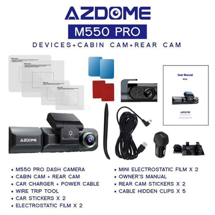 M550 Pro 3 Dash Cam 4K GPS + Carte Memoire 64G