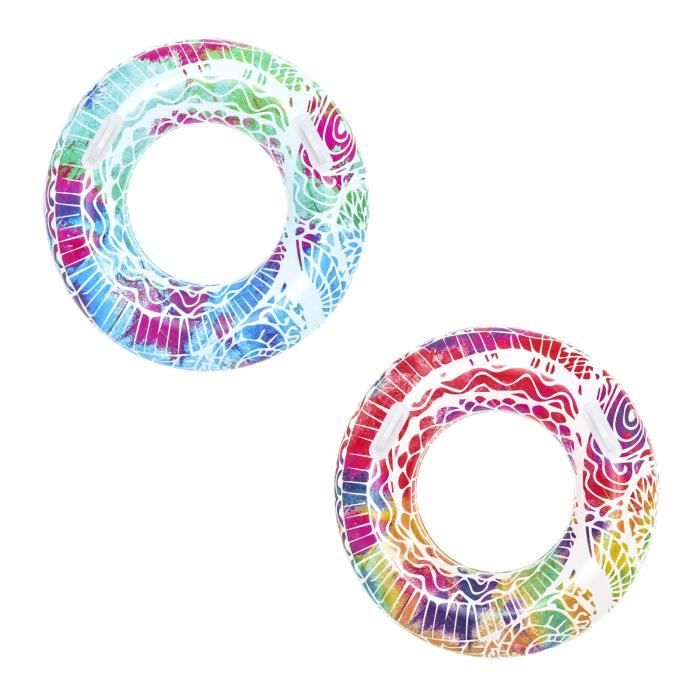 Bouée Gonflable - Bestway - Φ80x24 cm - Multicolore - Poignées - À partir de 10 ans